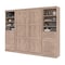 Bestar Pur Full Murphy Bed and 2 Storage Units with Drawers (109W) in rustic brown 26894-000009 - alternate 4